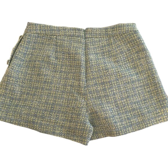 S'Edge Starlet Blue & Green Tweed-like Lined Skirt-Skorts, Pockets Size Med NWT - Picture 4 of 10